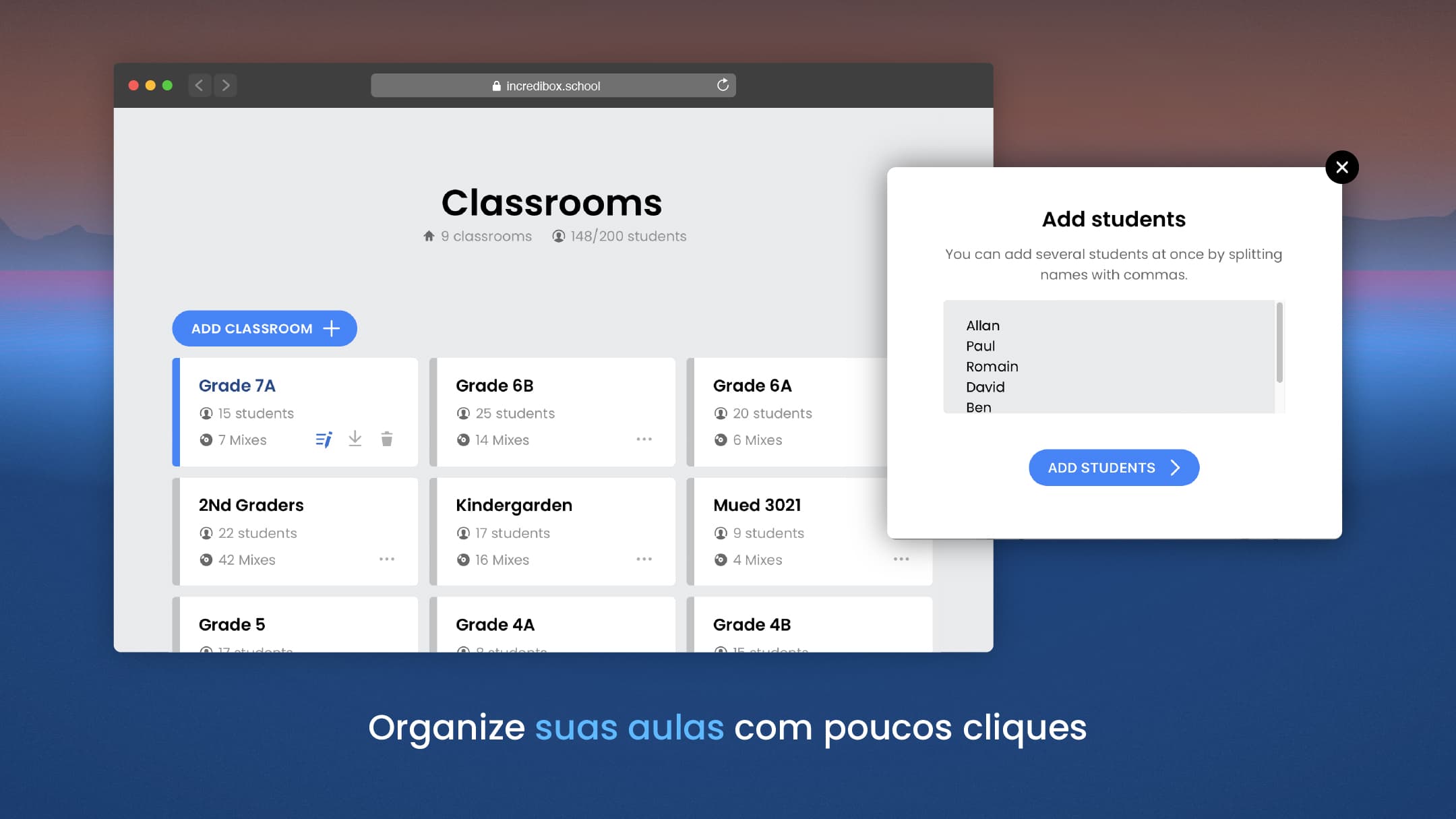 Organize your classrooms - Incredibox para Escolas